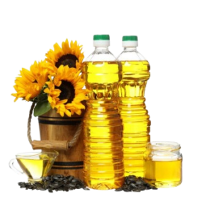 Huile de tournesol en bouteilles